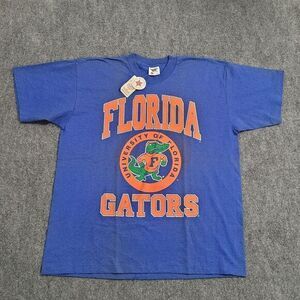 Vintage Florida Gators T-Shirt‎ Mens XL Single Stitch Blue Striped Made In USA